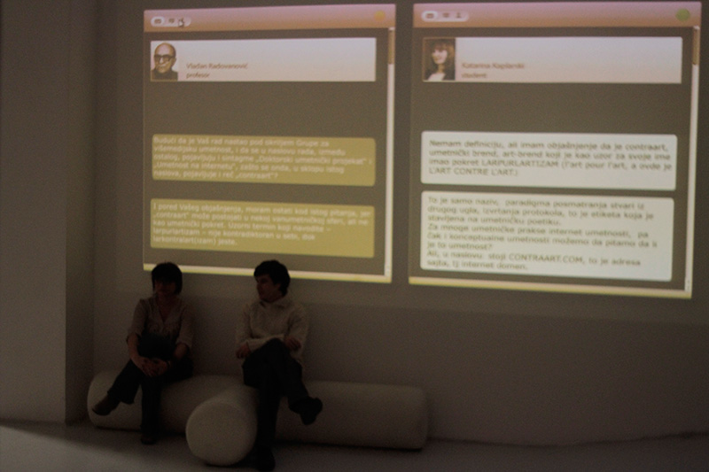 contraart installation in art gallery