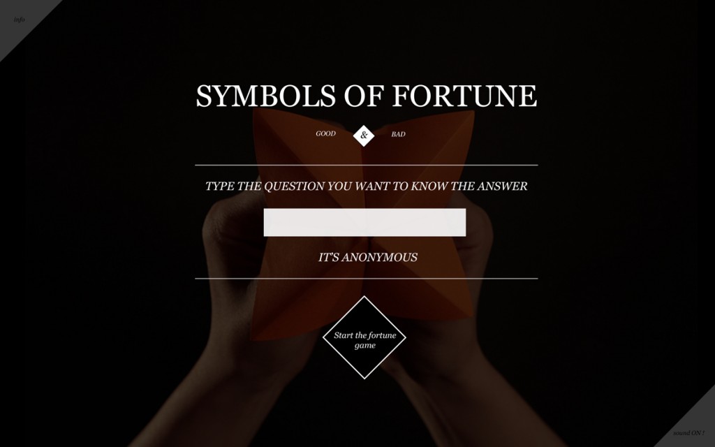 screenshot of website fortunesymbols game